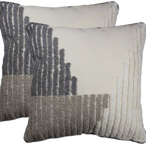 Set of 2 Struttura Abstract Boho Tufted Throw Pillow Cover 18x18 inch